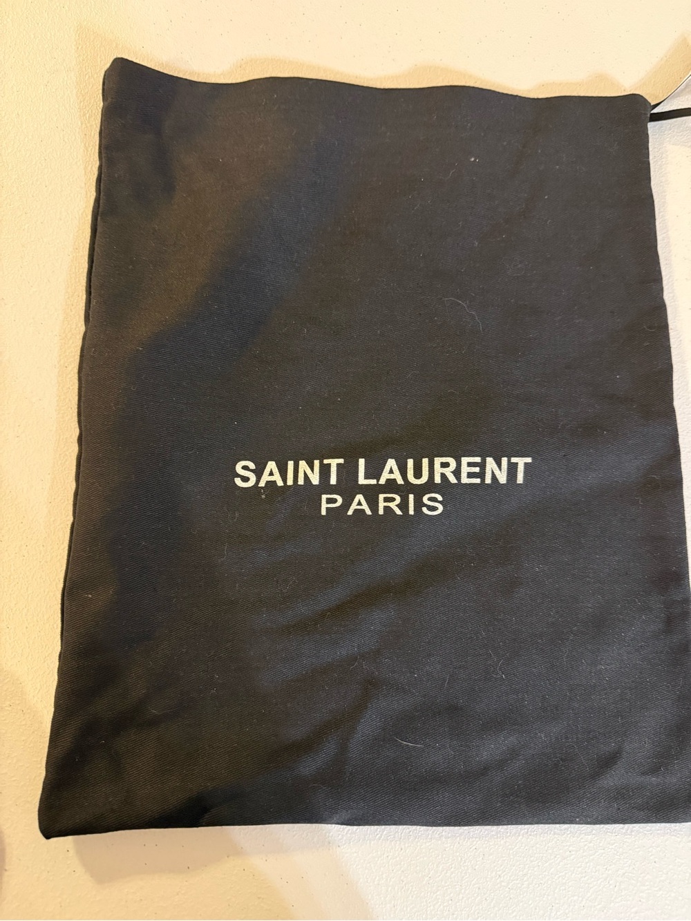 YSL Saint Laurent Paris Black Canvas Fabric Drawstring Dust bag 11.5 X 14